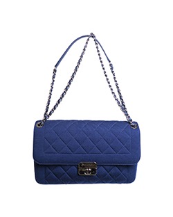 Chic With Me Flap Bag, Fabric, Navy Blue, M, D/B, 20408314,